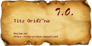 Titz Oriána névjegykártya